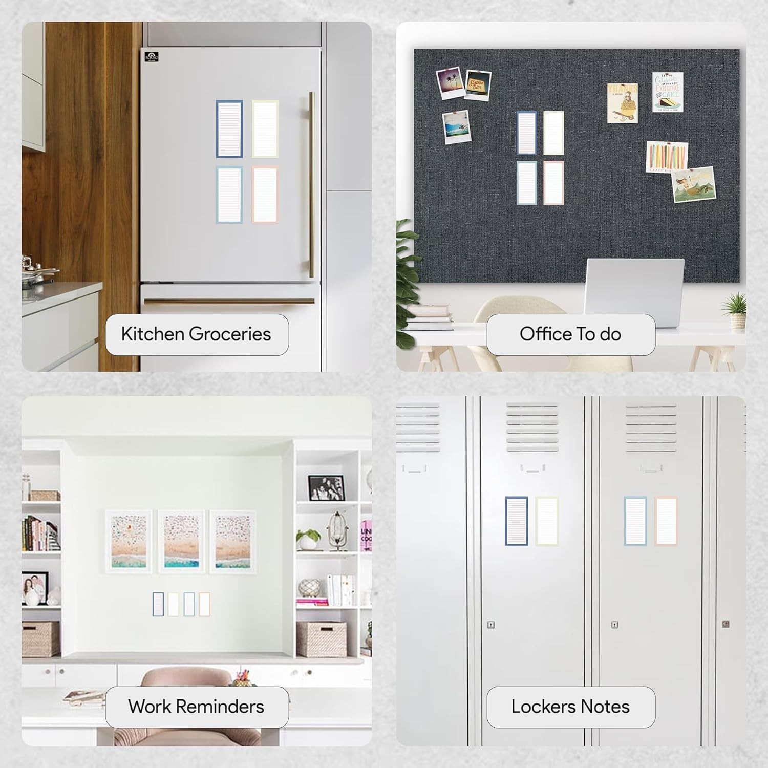 Strong Magnetic Notepads - 8 Solid Pattern Memo Pads, Perfect for Shopping Lists