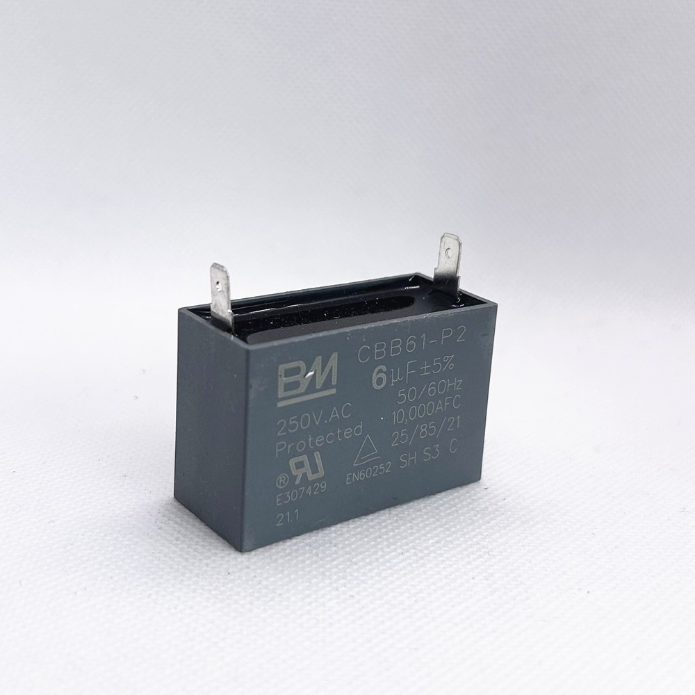 CBB61 6UF 250V 250VAC 6MFD Fan Motor Insert Capacitor 6 μF ± 5% 2 Pins