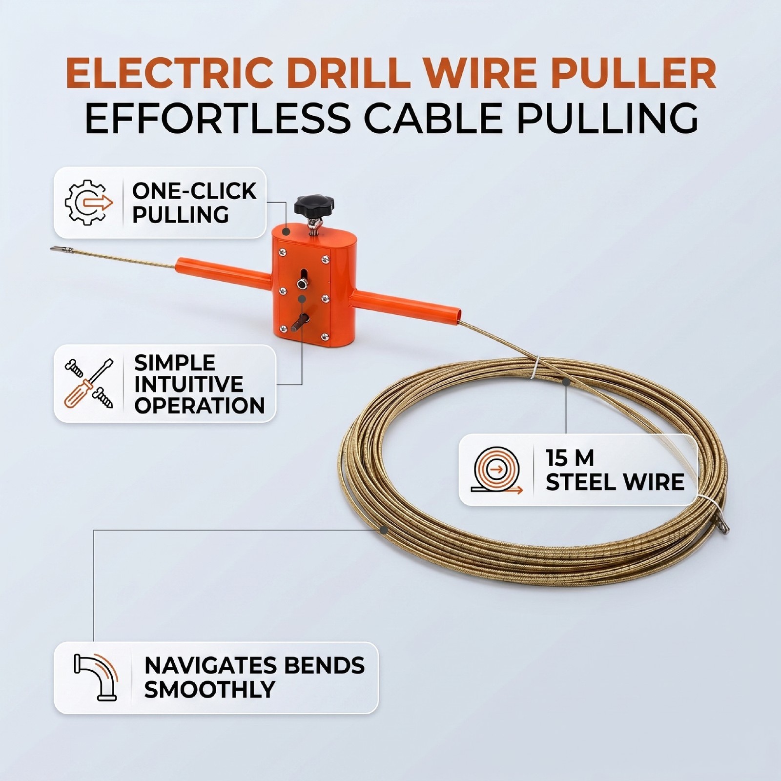 Electric Drill Wire Puller Efficient Tool For Easy Cable Threading Recommended