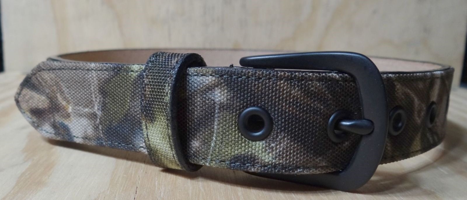 REALTREE CAMO HUNTING DOG COLLAR - LEATHER WITH CANVAS OVERLAY SIZE 22