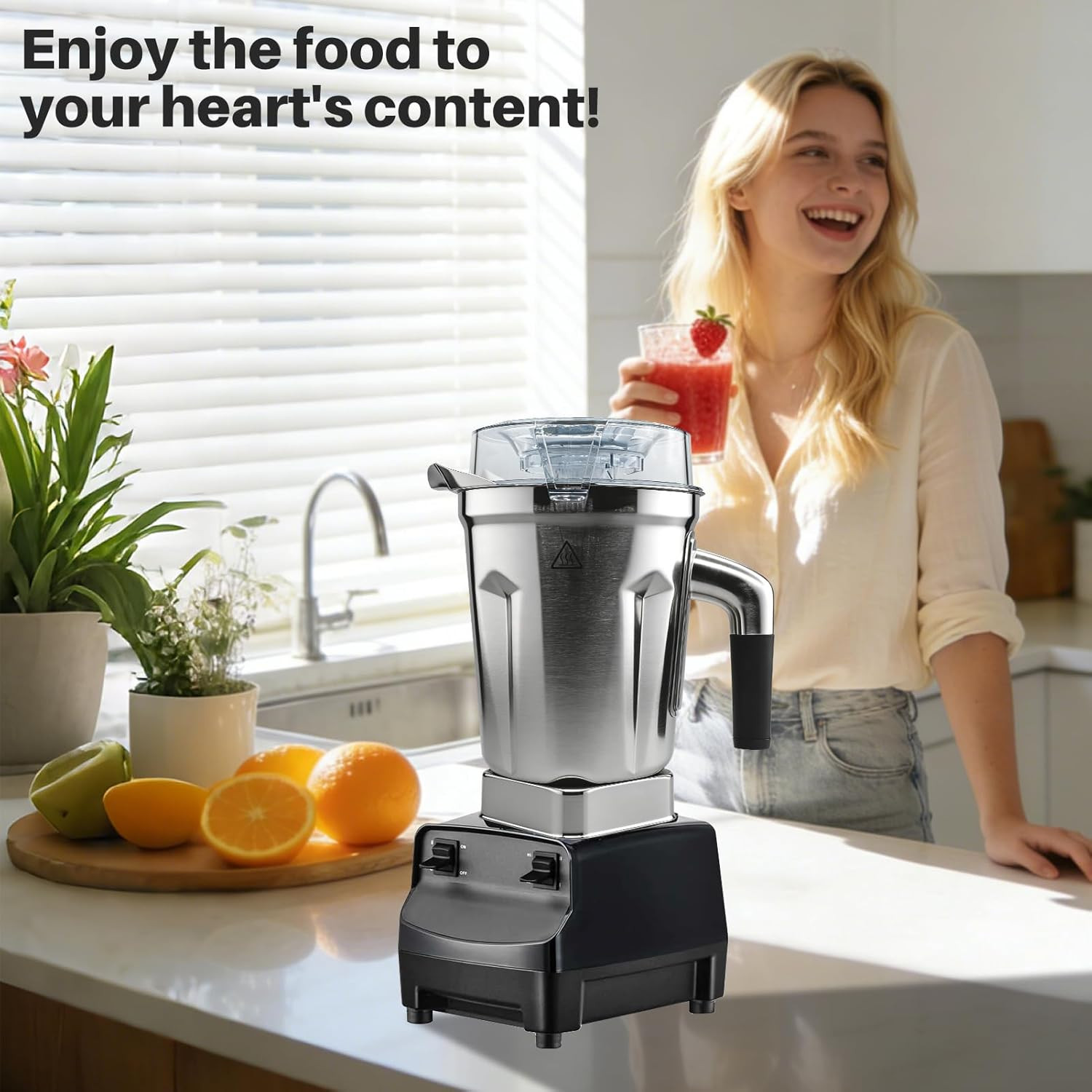 64Oz Stainless Steel Blender Container Replacement - Compatible with Vitamix 520