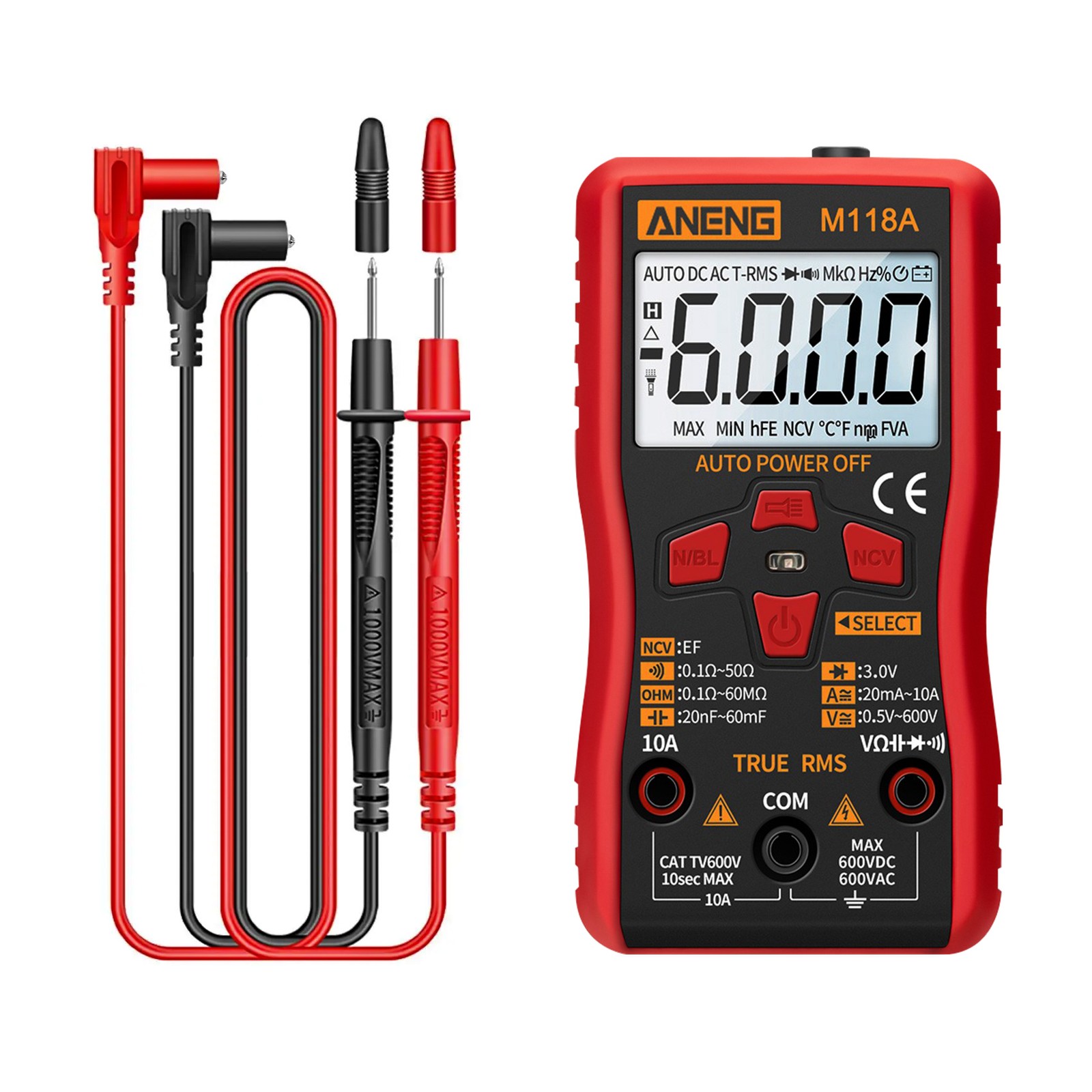 M118A  Digital Multimeter  Automatic True RMS Tester 6000 Counts6180