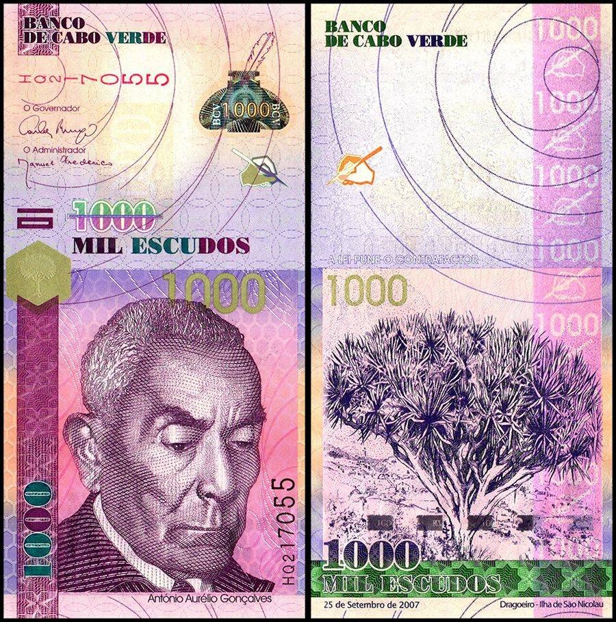 Cape Verde 1000 Escudos, 2007, P-70, UNC