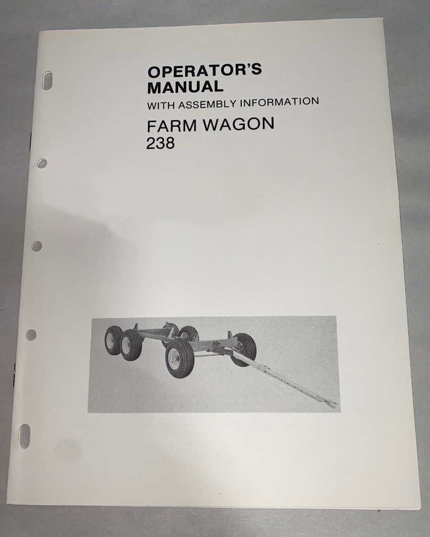 NOS OPERATOR'S MANUAL FOR NH FARM WAGON 238 43023813