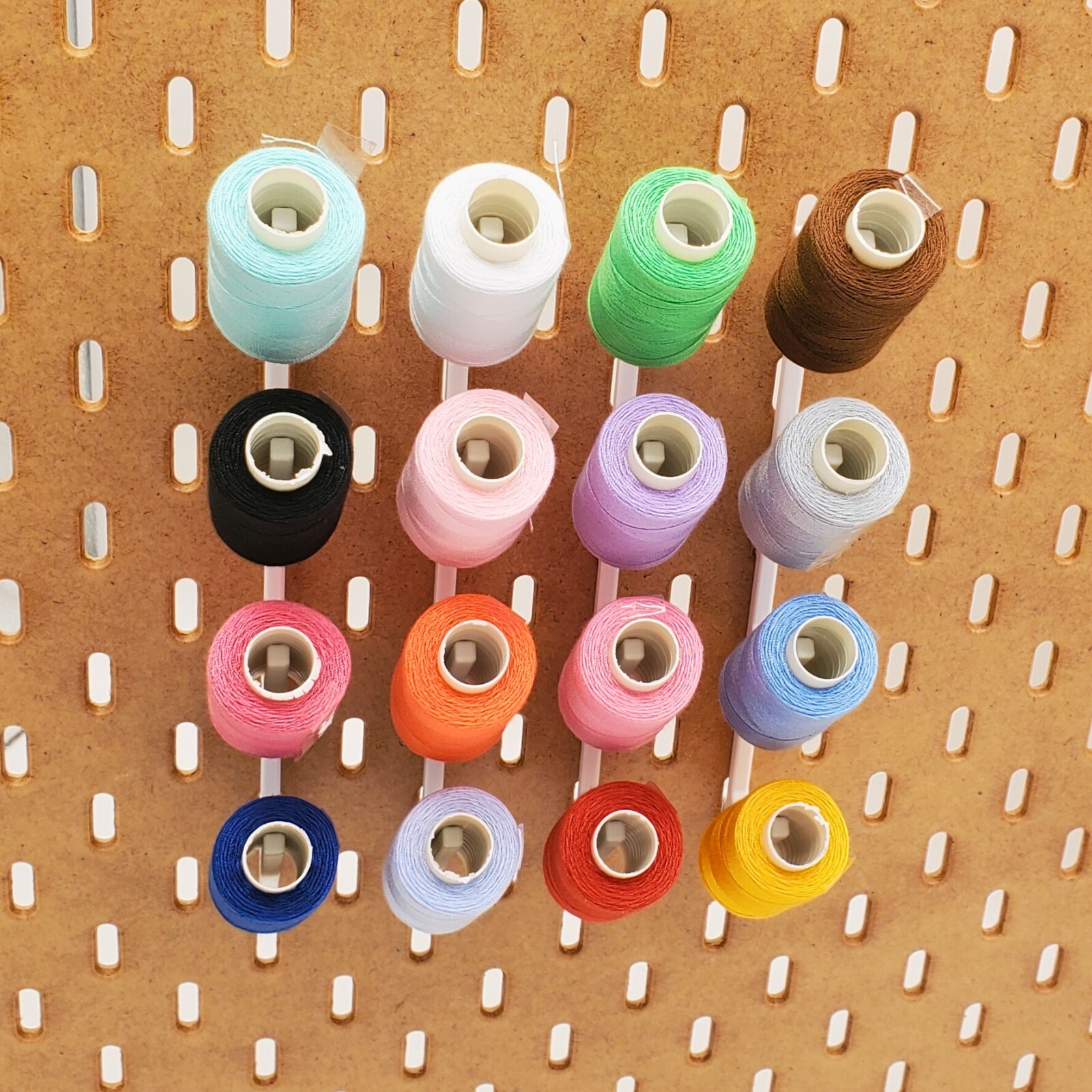 Just Hanging, Four Spot Thread Display, Sewing, IKEA SKADIS Pegboard Accessory