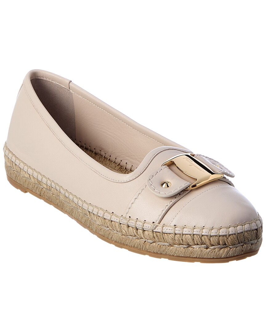 Ferragamo Logo Leather Espadrille Women's