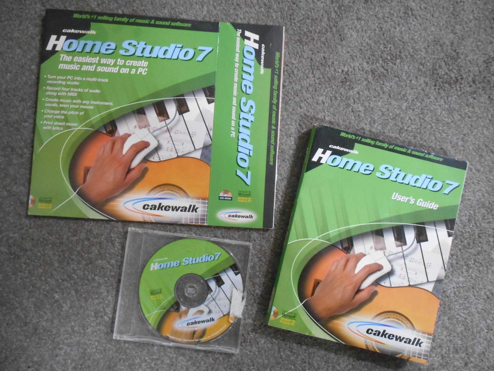 Cakewalk Sonar HOME STUDIO 7 W/ Manual Very Good  Windows 95 98 NT XP CD ROM