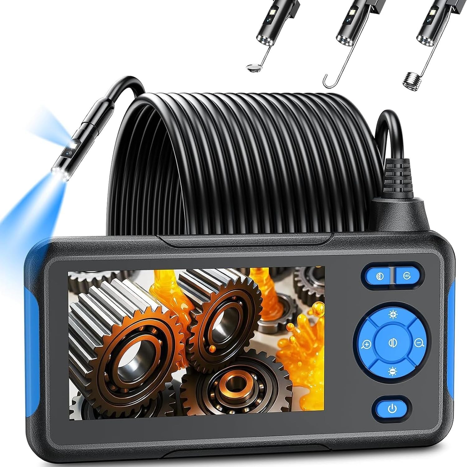 TAKMLY Endoscope Camera with Light, 4.3'' Inspection 16.4FT Snake Cameras