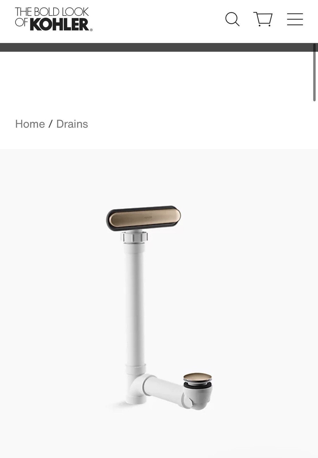 Kohler K-7272-BV Clearflo 1-1/2" Tub Drain Kit - with Overflow