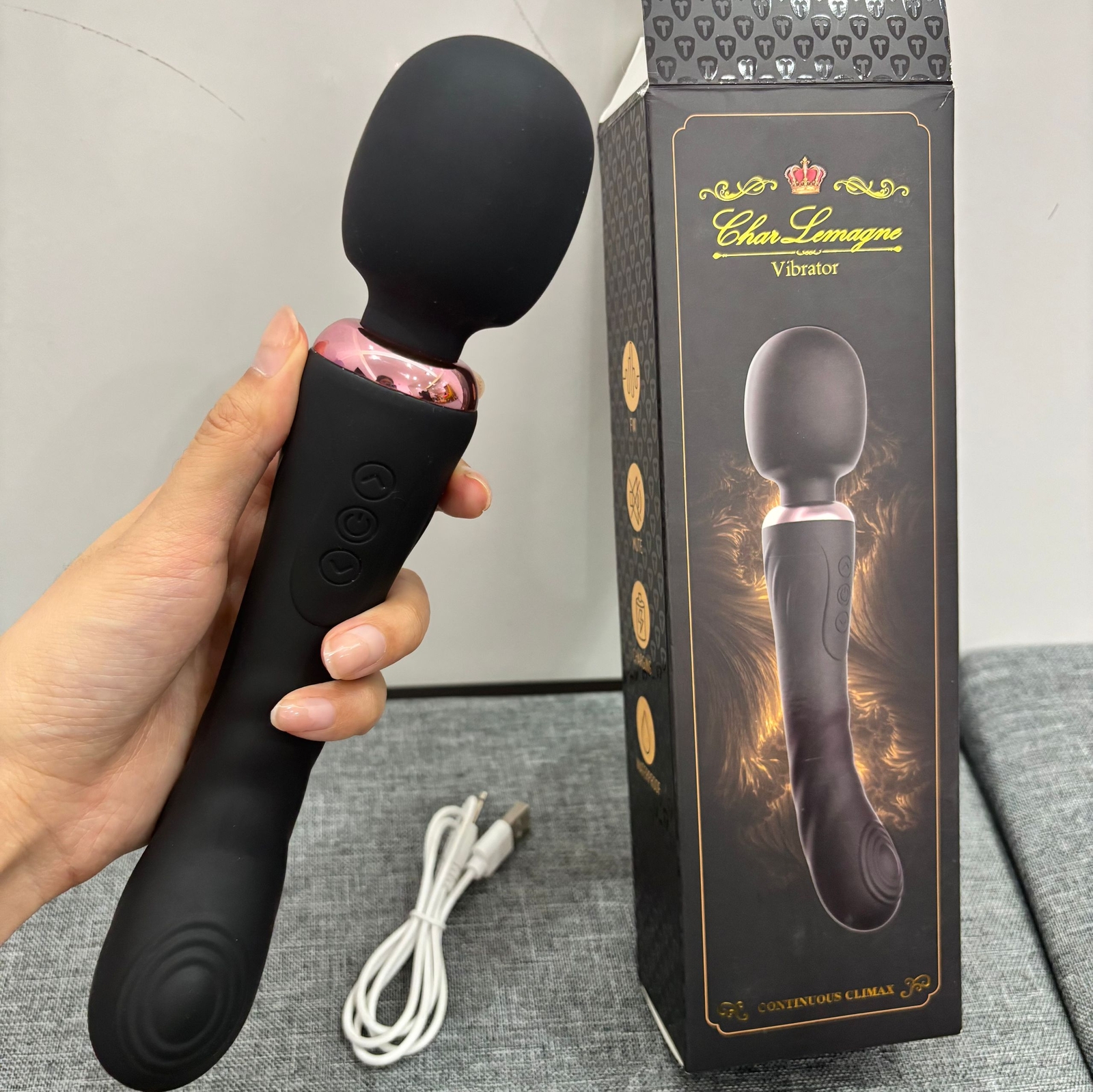 Double-Ended Wand Massager, Personal Massager with Powerful Vibration- Black USA