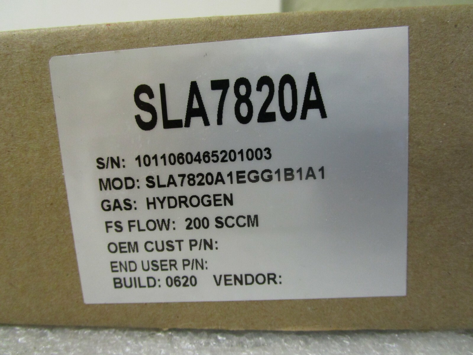 Brooks Instruments Hydrogen Smart Mass Controller SLA7820A1EGG1B1A1 SLA7820A