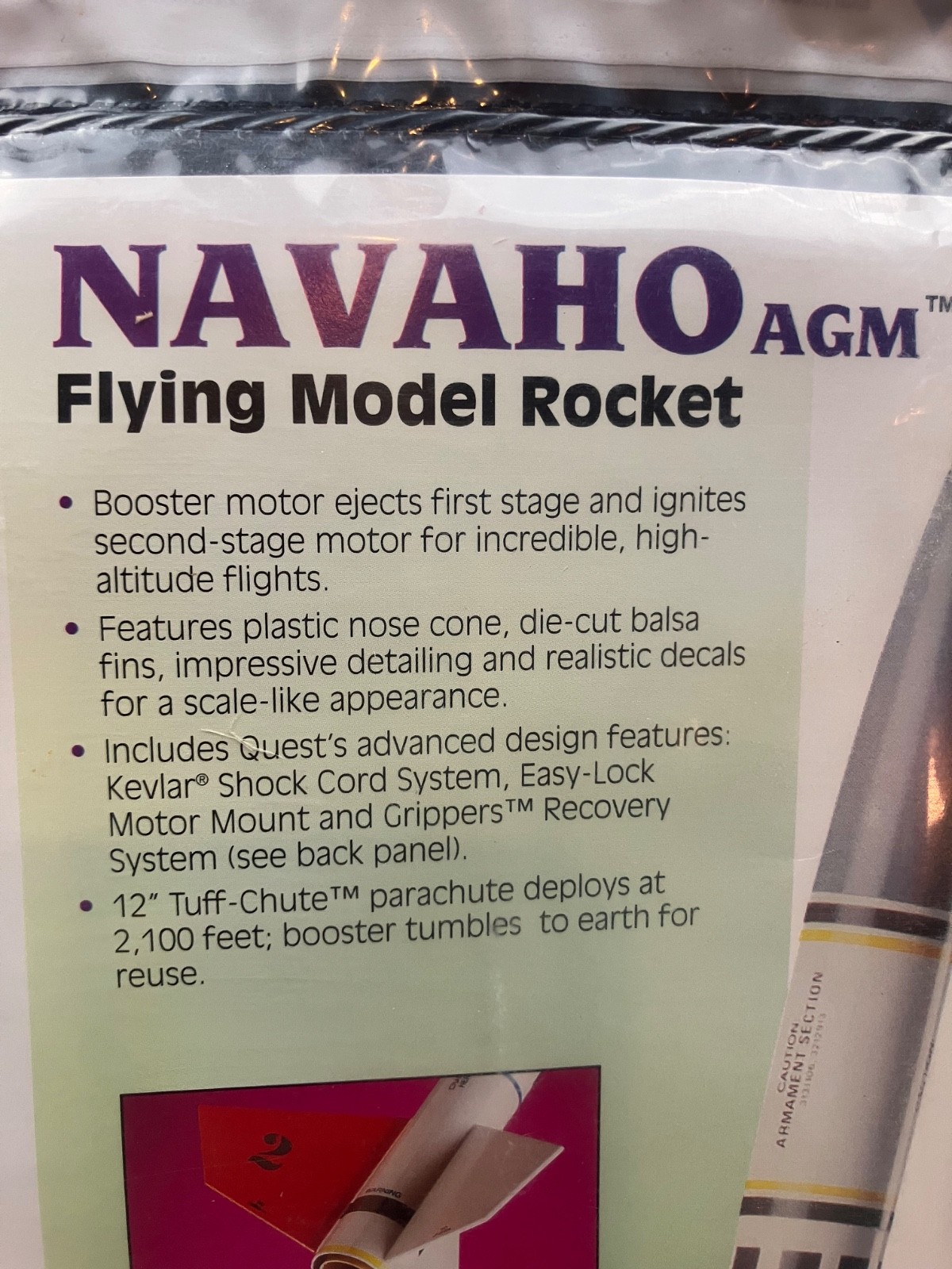 Quest Navaho Flying Model Rocket Kit #3003 - Sealed