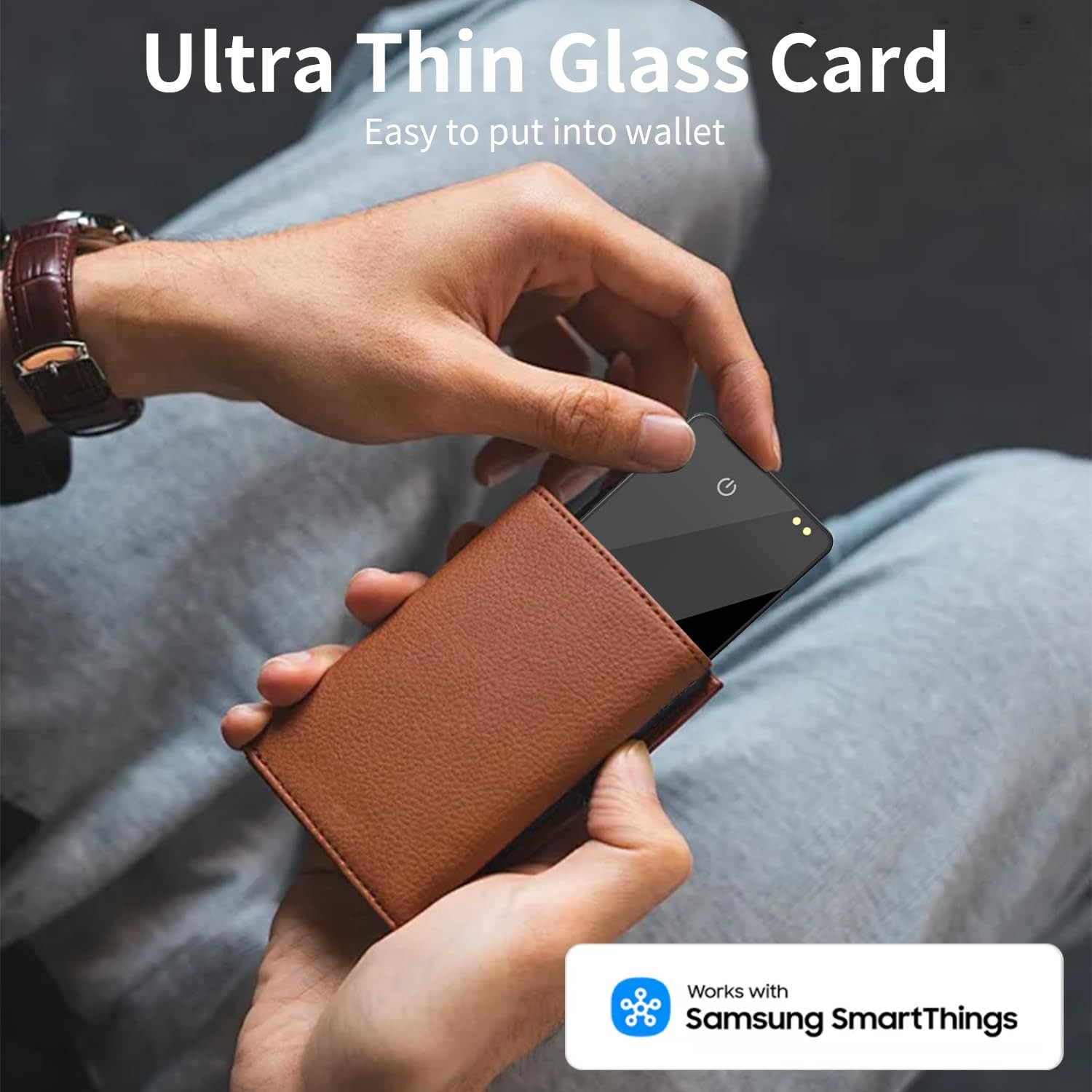 Wallet Tracker Card (Samsung Only),Rechargeable Bluetooth Smart Card Finder Work