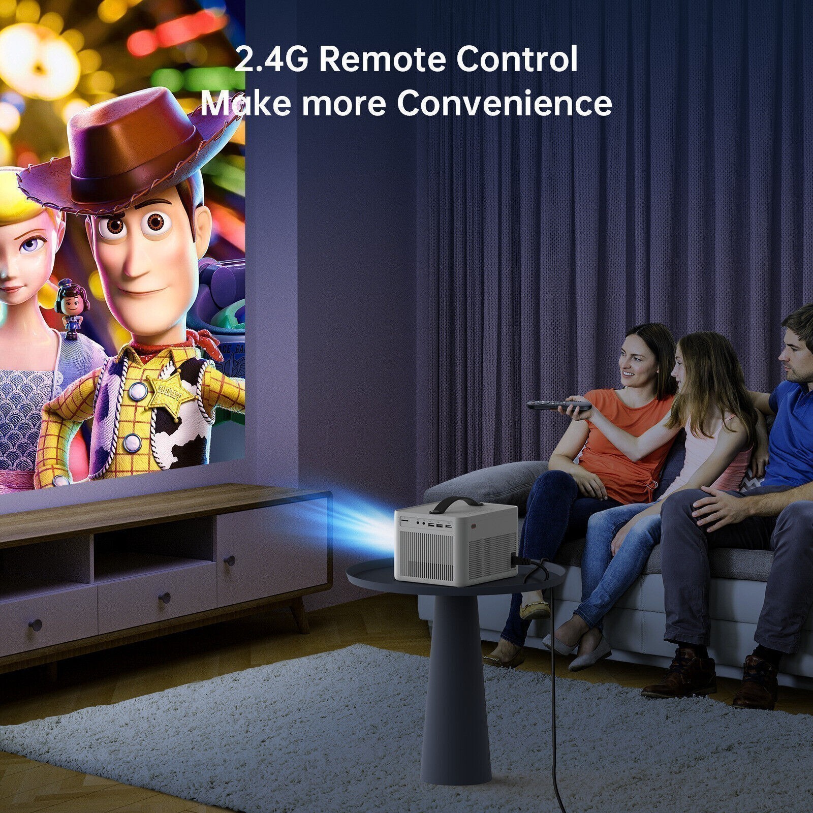 Portable Native 1080P Projector WiFi Bluetooth Home Theater For Android iPhone