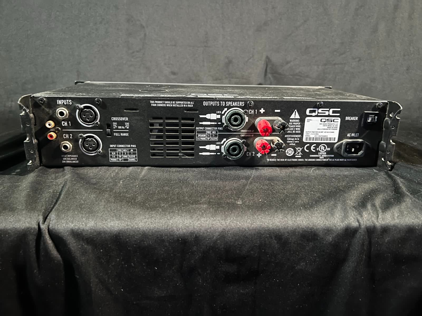 QSC GX3 Power Amp, 425W/ch, Rack Ready