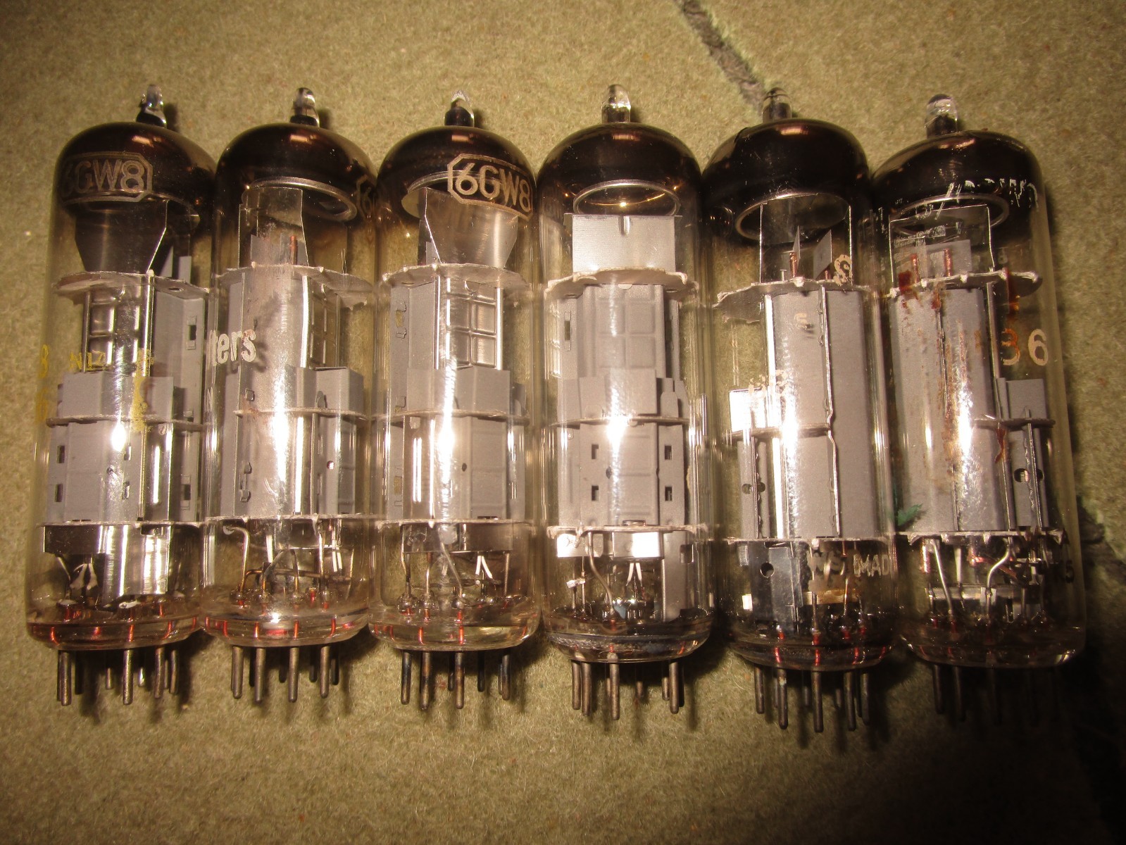 (6) Beauiful Matched  98 to  100%  Amperex & US  6GW8/ECL86  Audio  Tubes