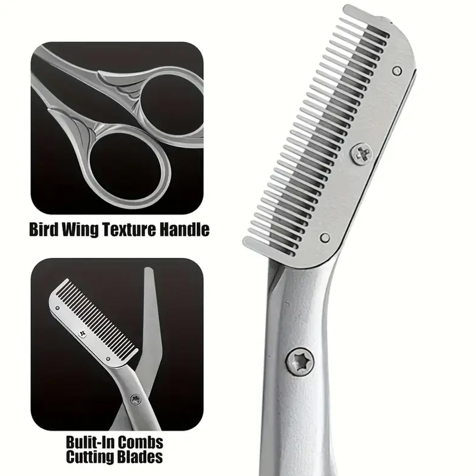 Stainless Steel Eyebrow Scissors with Comb - Precision Brows Grooming Tool