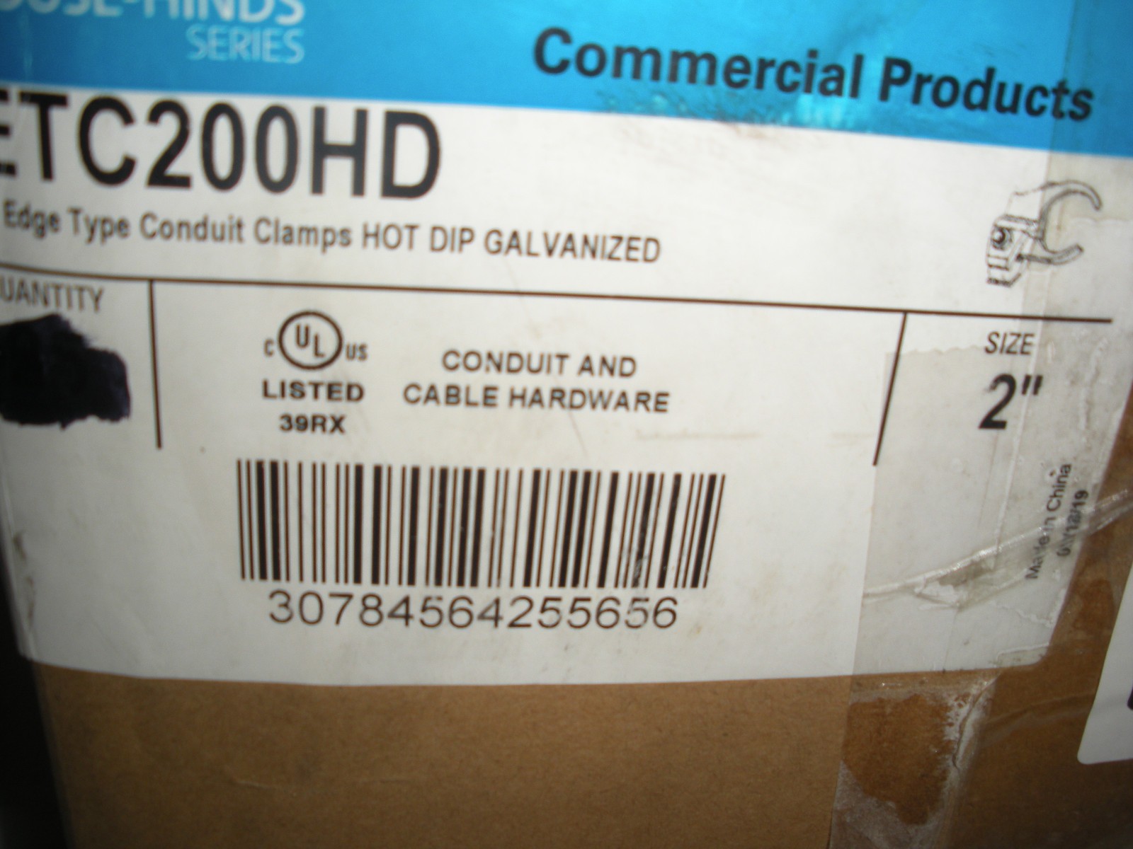 2" conduit pipe edge type clamp Eaton Crouse hinds ETC200HDF lot of 2  7 lots