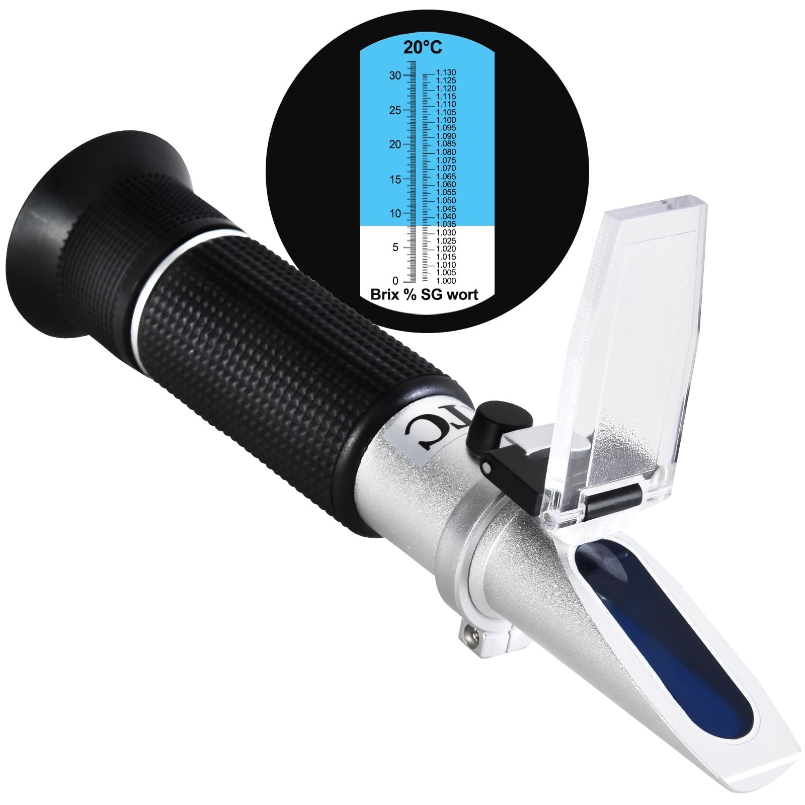 Portable Brix Refractometer with ATC, Accurate Dual Scale Brix Meter Specific...