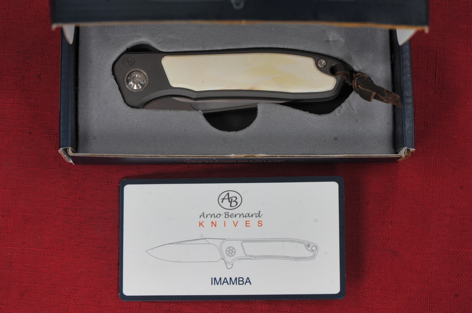 Arno Bernard IMamba 8201 Mirror RWL34 Blade Titanium w/Warthog Tusk Inlay Handle