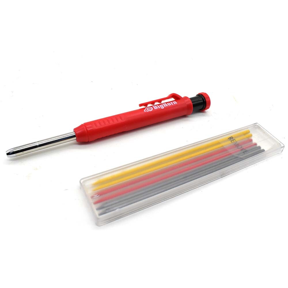 Mechanical Carpenter Pencil with Built-in Sharpener Comes with 3 Colors 6 Refill