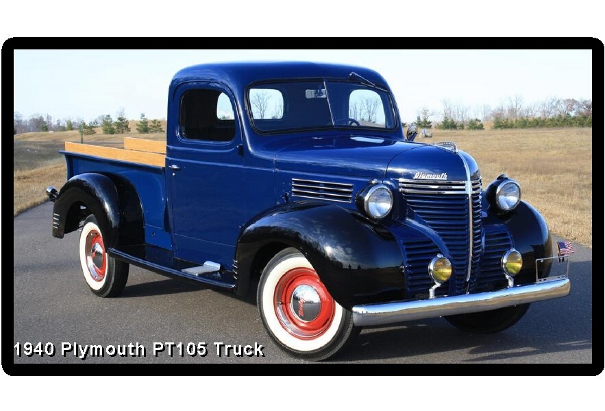1940 Plymouth PT105 Pickup Truck  Refrigerator / Tool Box Magnet