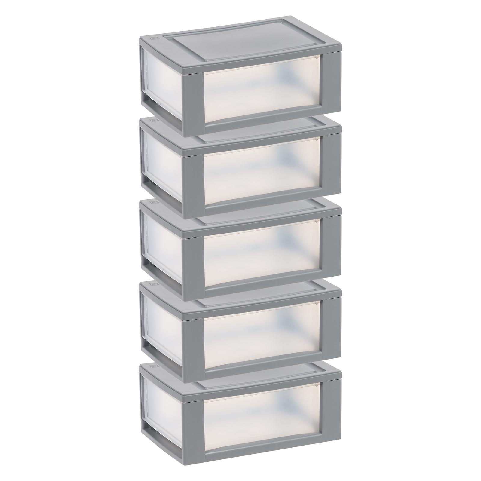 6 Qt Small Plastic Drawers, Under Bed Storage Bins, Stackable, Modular 5Pk
