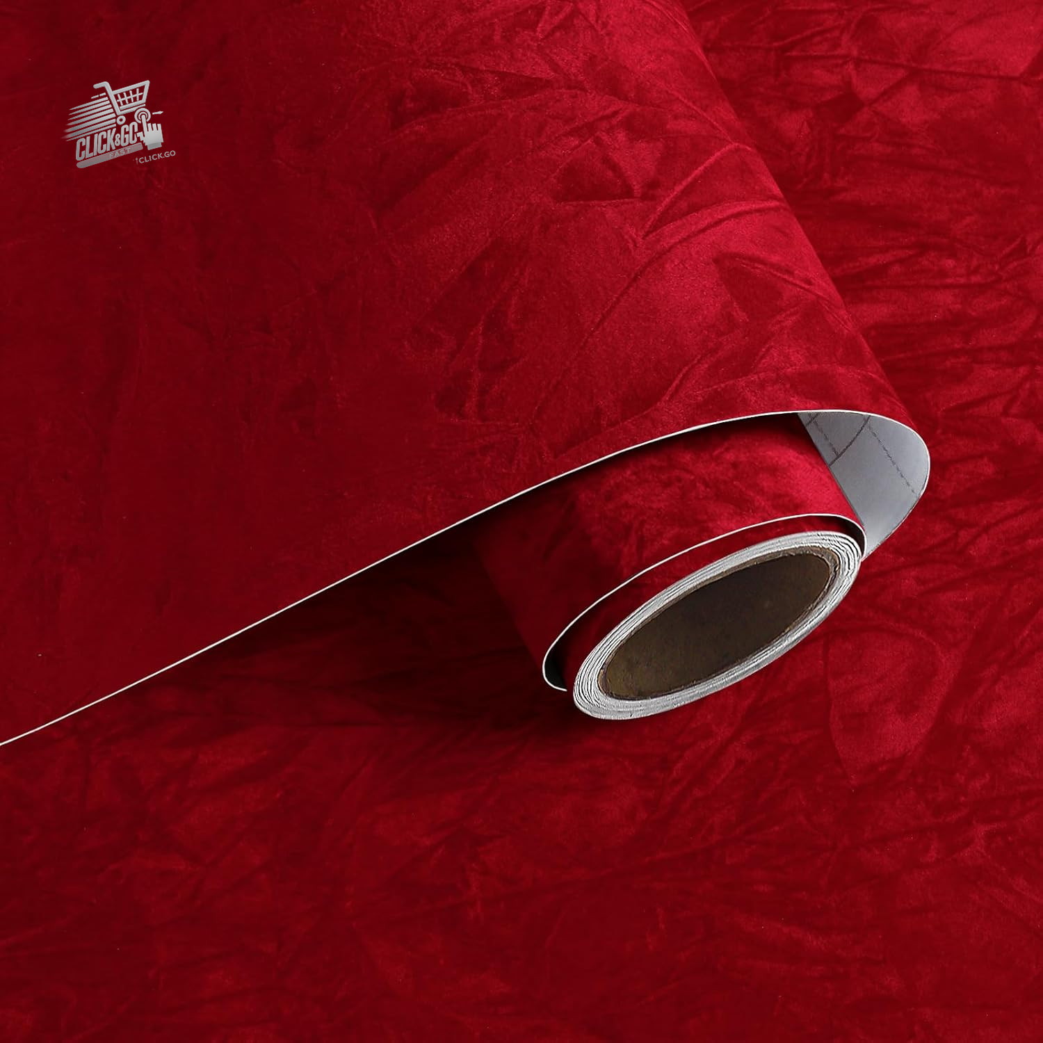 Red Velvet Fabric Wallpaper 40cmx200cm Adhesive Film for Furniture