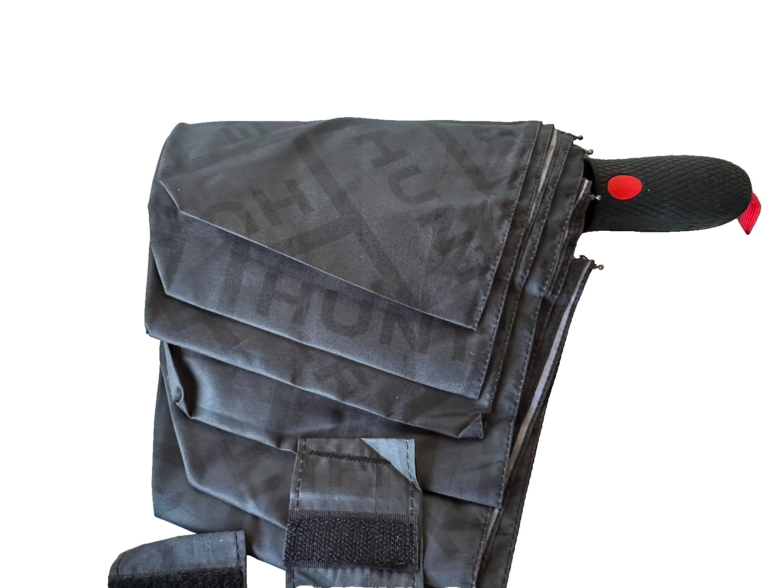 NWT HUNTER Vented Compact Umbrella With All Over Logo Patch Double Sided