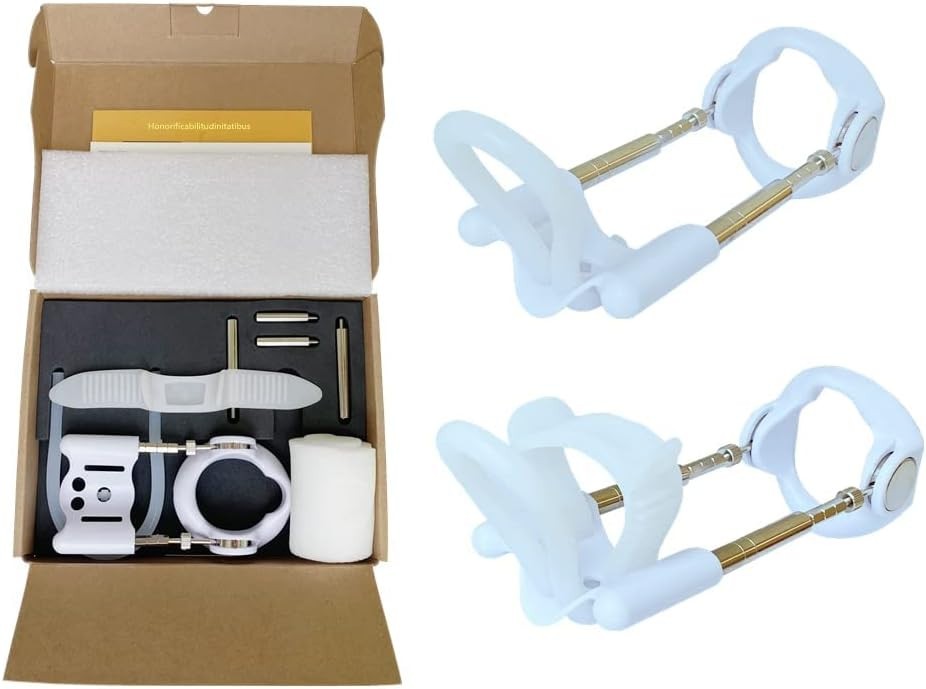 Ergonomic White Penile Traction Device - Adjustable & Portable Enhancement Kit