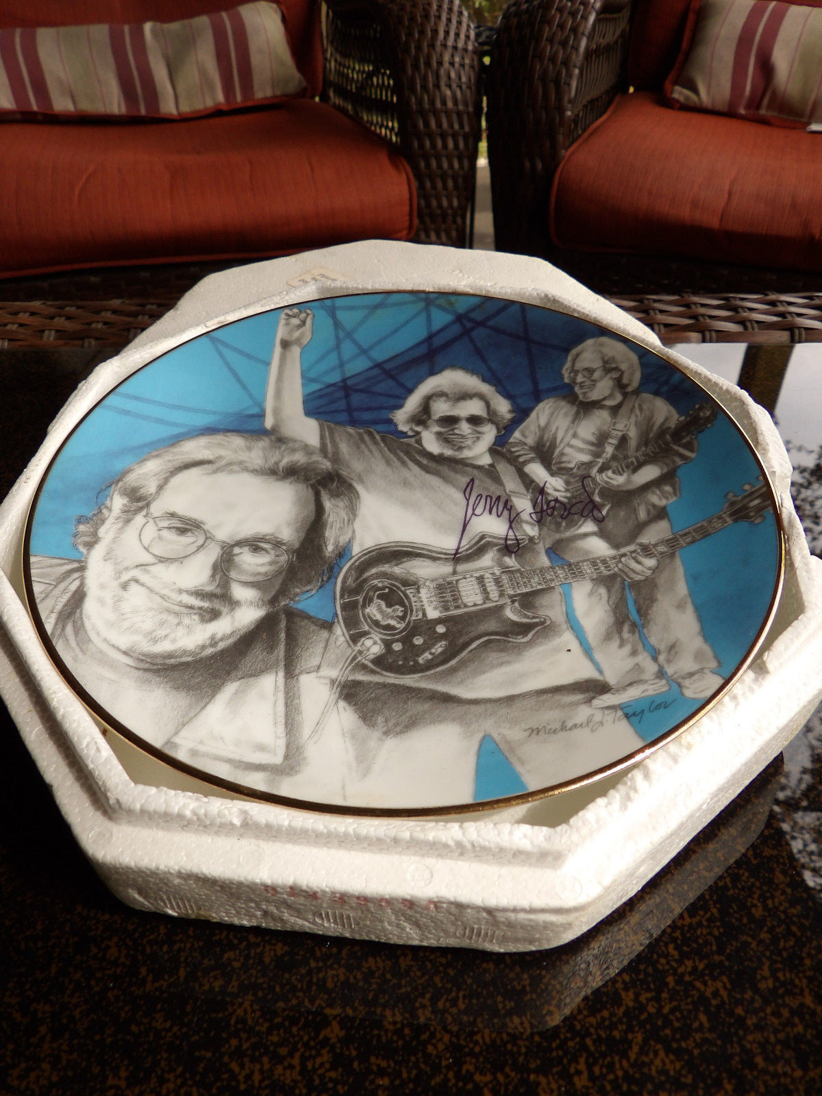GRATEFUL DEAD Jerry Garcia "Black and White study with a touch of Gray" BLU BACK