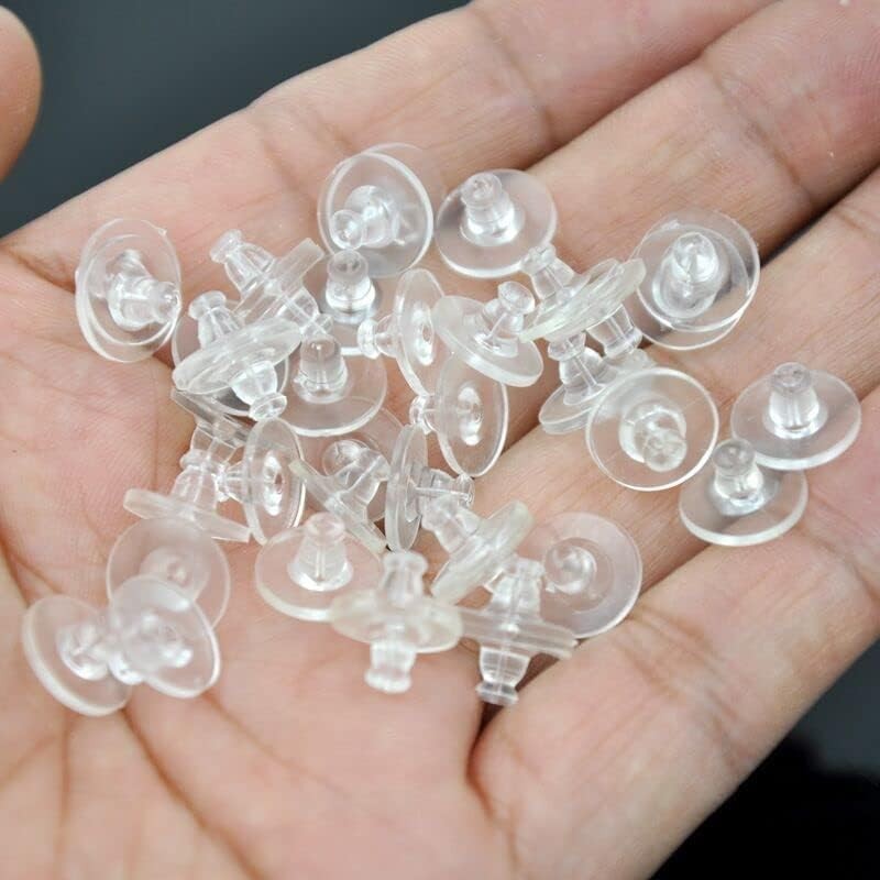 Rubber Earring Backs,100PCS Soft Clear Backs 100pcs clear