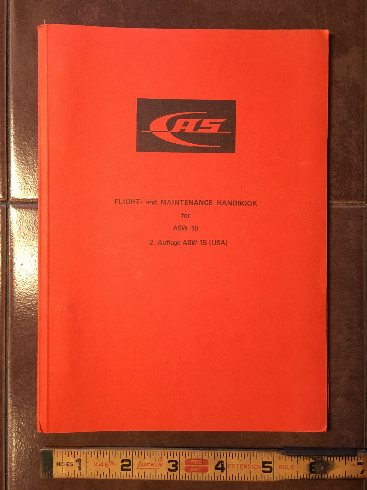 Alexander Schleicher ASW-15 SailPlane Flight & Maintenance Handbook Manual