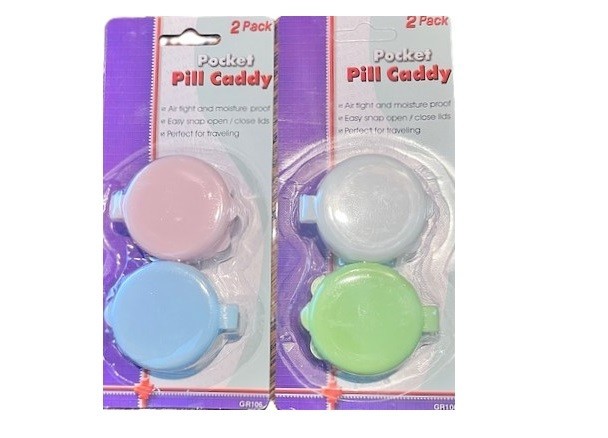 Pocket Pill Caddy once-a day pill planner item organizer - Lot of four