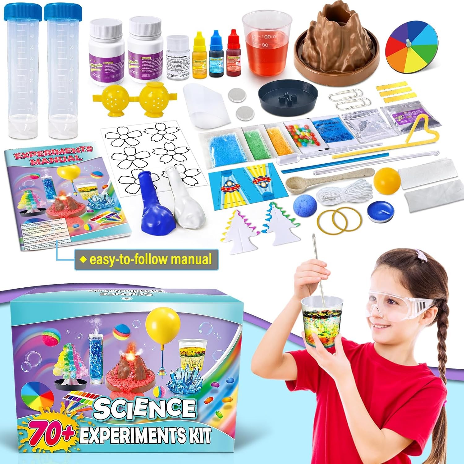 70+ Science Lab Experiments Kit - Kids STEM Activities Educational Scientist Toy