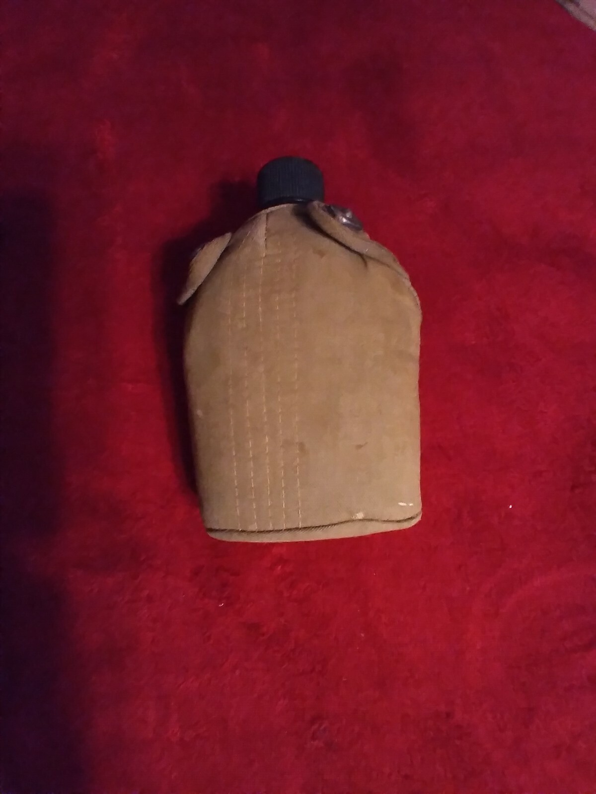 VINTAGE Military Style ALUMINUM CANTEEN with POUCH