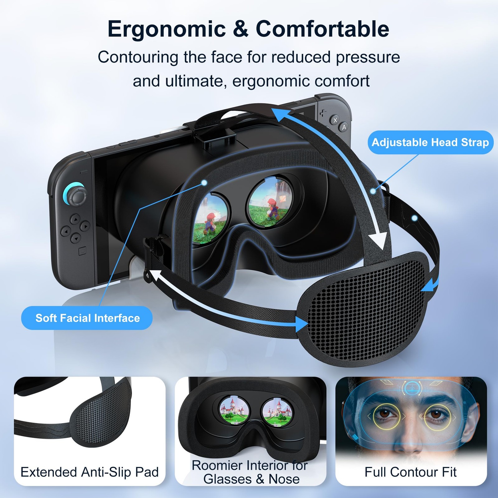 LXFEIFANTECH VR Headset Switch 2 White Black