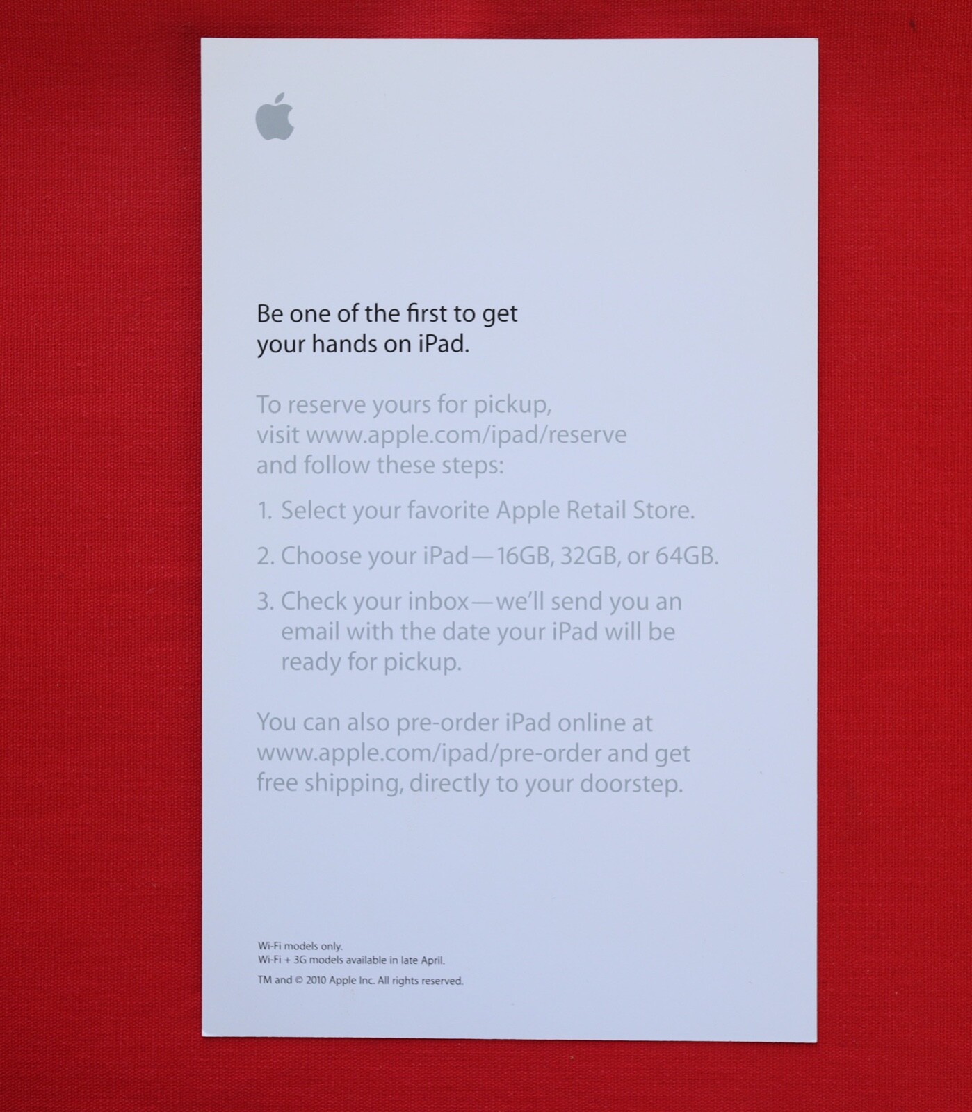VINTAGE APPLE COMPUTER ORIGINAL IPAD "TAKE ONE" STORE BROCHURE