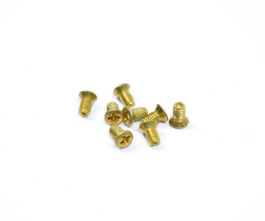 (8 Pack) Holley Dominator Brass Throttle Plate / Shaft Screws 8-32 x 5/16" Long