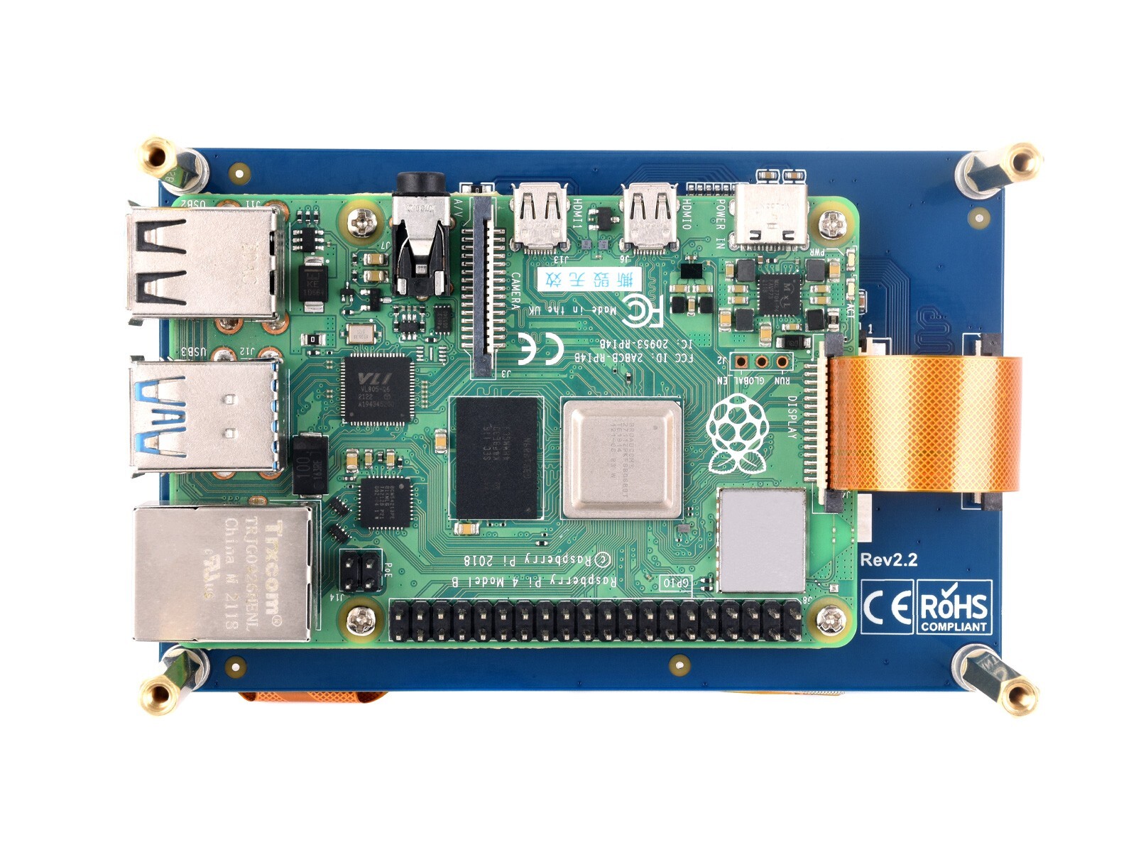 Waveshare 4.3inch QLED Raspberry Pi Display DSI 800×480 Integrated Structure