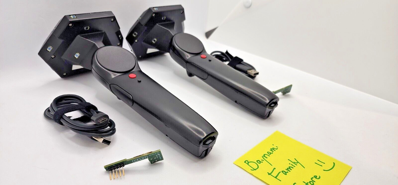 2x RARE VALVE HTC Vive 🔥PROTOTYPE 🔥 Dev VR Pair Controllers + Hardwire Kit