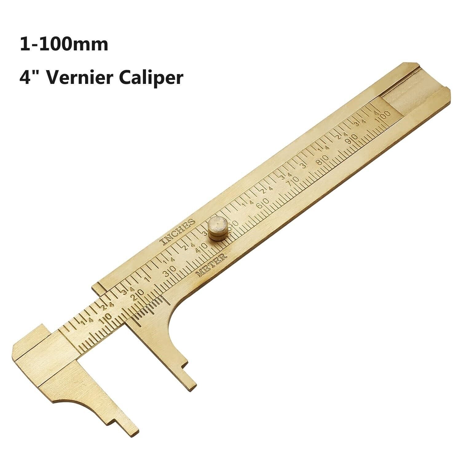 4" Brass Mini Vernier Caliper Sliding Gauge Double Scales Ruler Measuring Tools