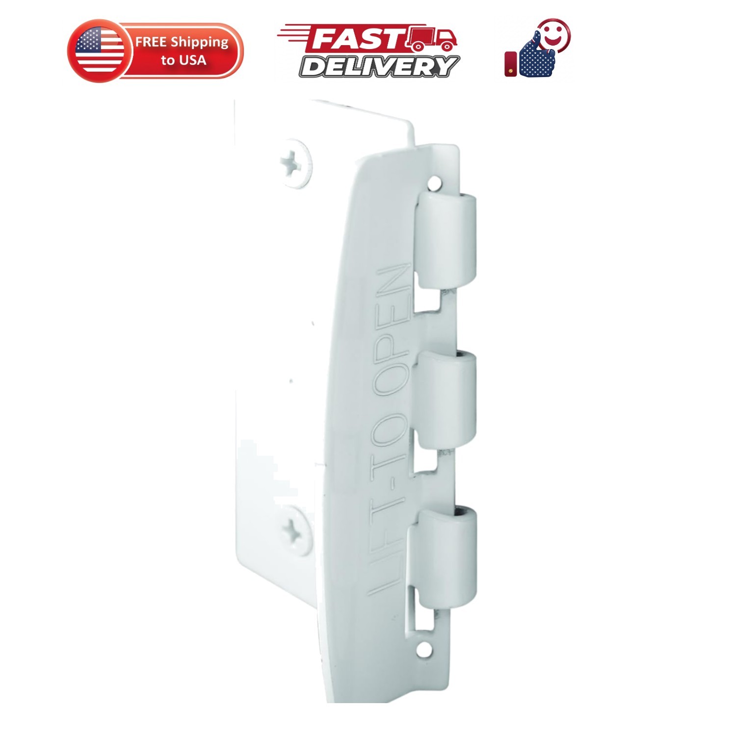 Flip Action Door Lock – Reversible White Privacy Lock with Anti-Lock Out Scre...