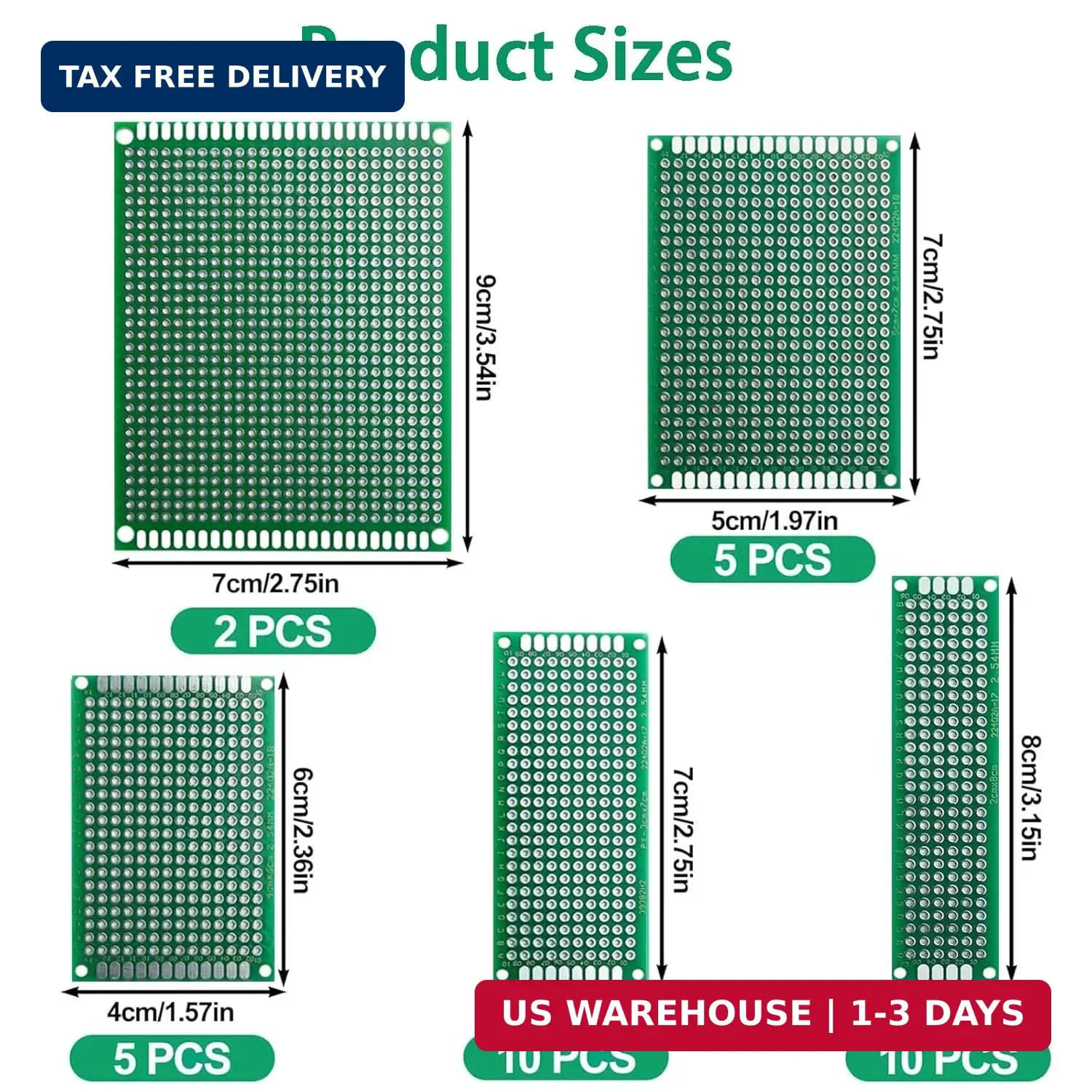 32 Pcs Double Sided PCB Board Kit, Soldering Practice Kit for DIY Electronics Pr