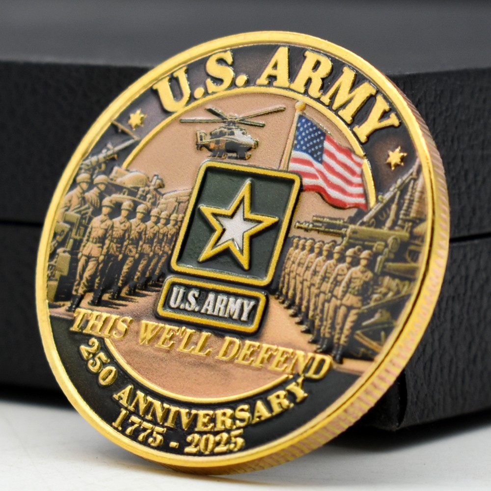 US Army 250th Anniversary Challenge Coin Collectible Medal This We'll Defend