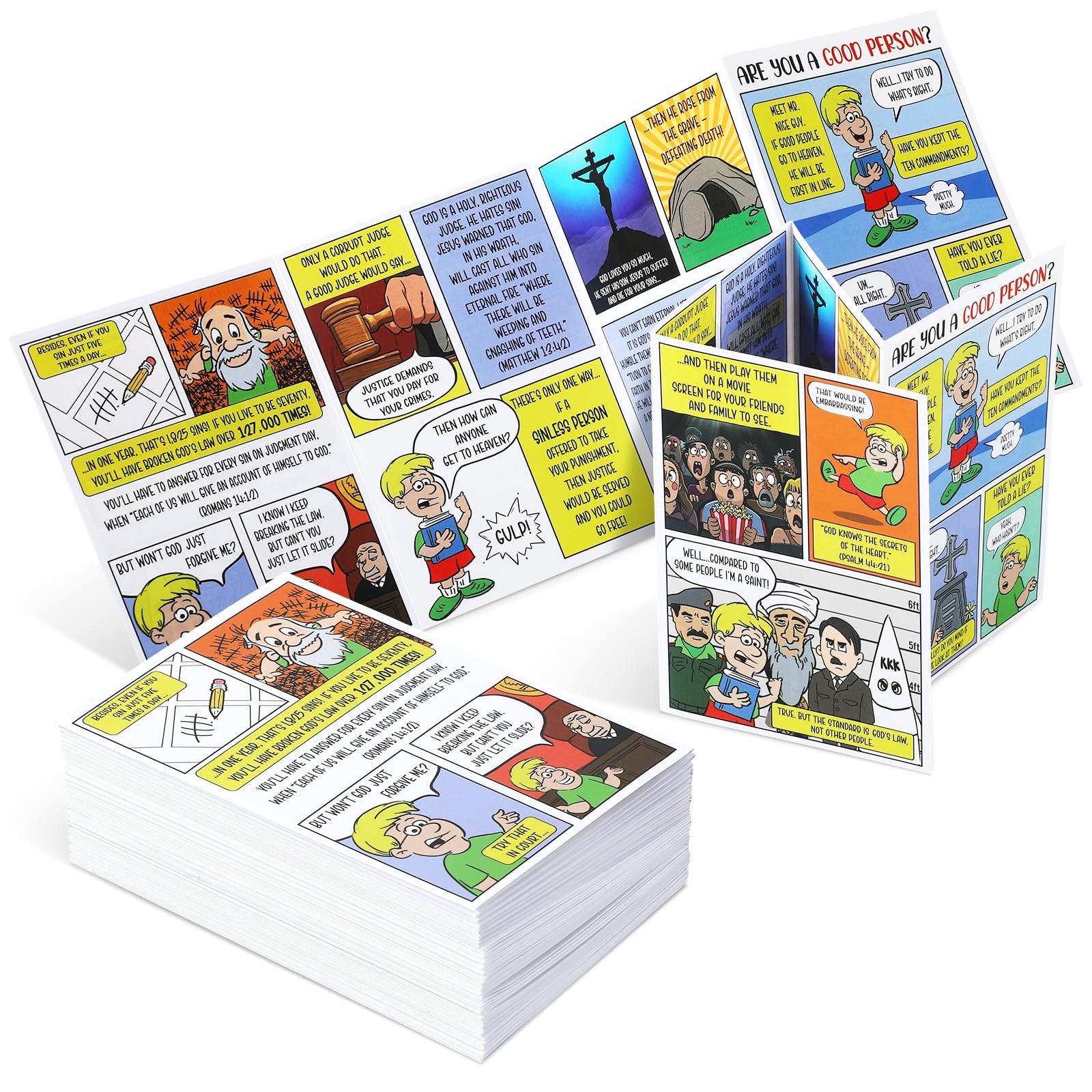 100 Pcs are You A Good Person? Kids Gospel Tract Card Christian Tracts Salvat...