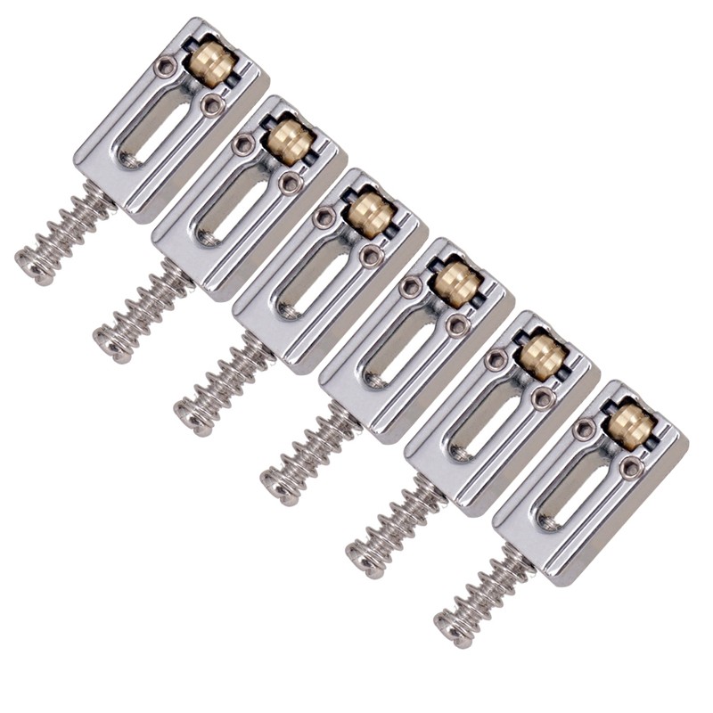 6Pack Upgrade Metal Roller Guitar Saddle Bridge String Saddles For E-Guitar F