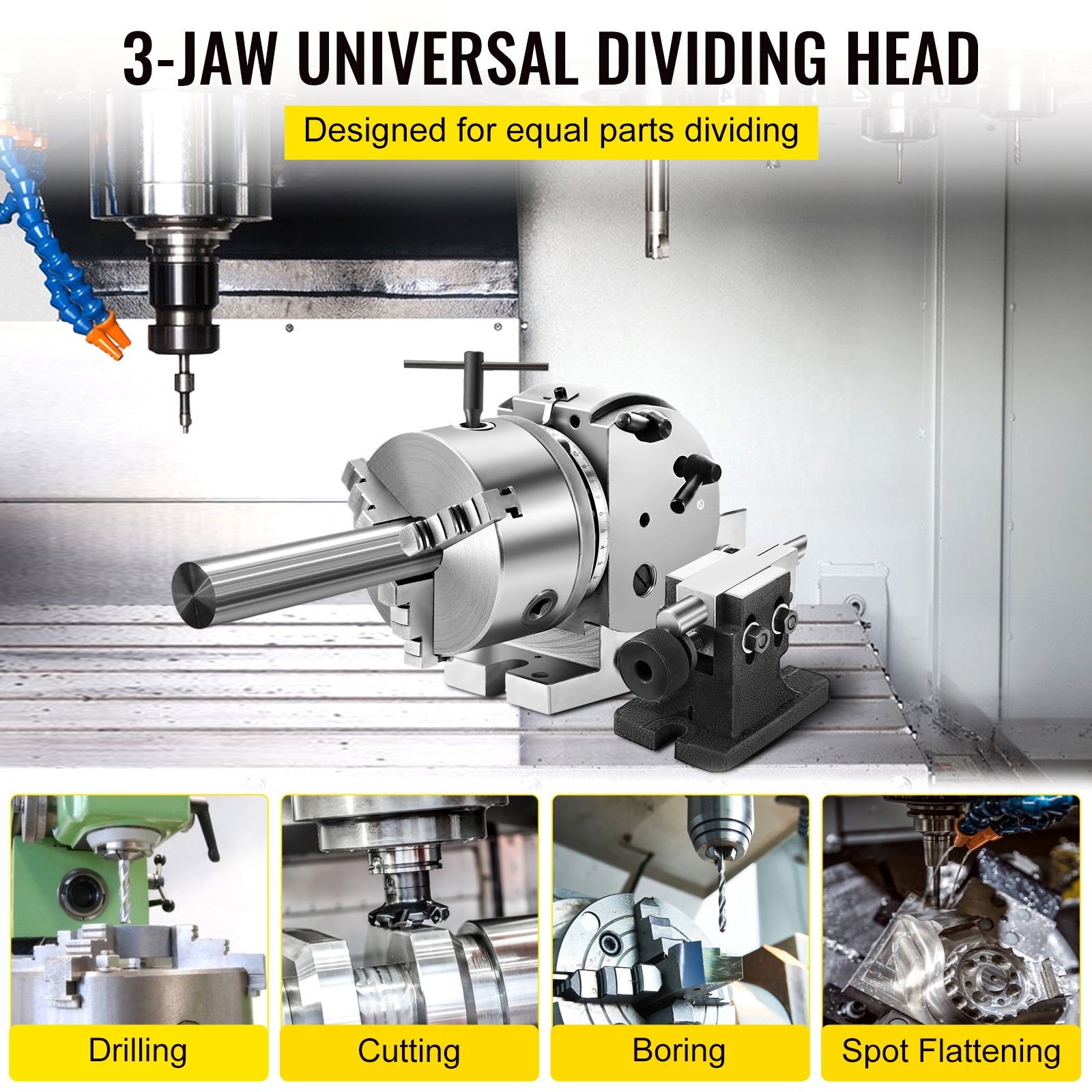 Precision BS-0 Dividing Head: 5in Chuck, Adjustable Head, MT2