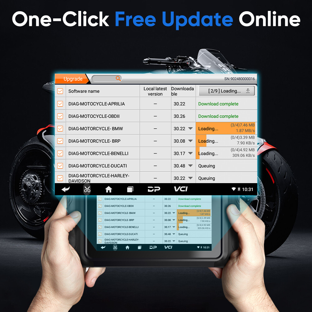 ANCEL MT700 OBD2 Motorcycle All System Diagnostic Scanner Oil Rest ECU Coding