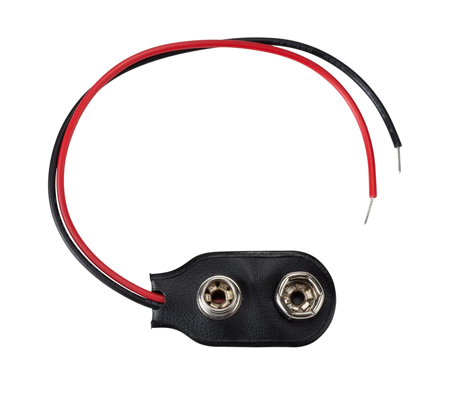 25 PCs Battery Connector Snap 9V Black Leather Case Copper Button with 6'' Leads